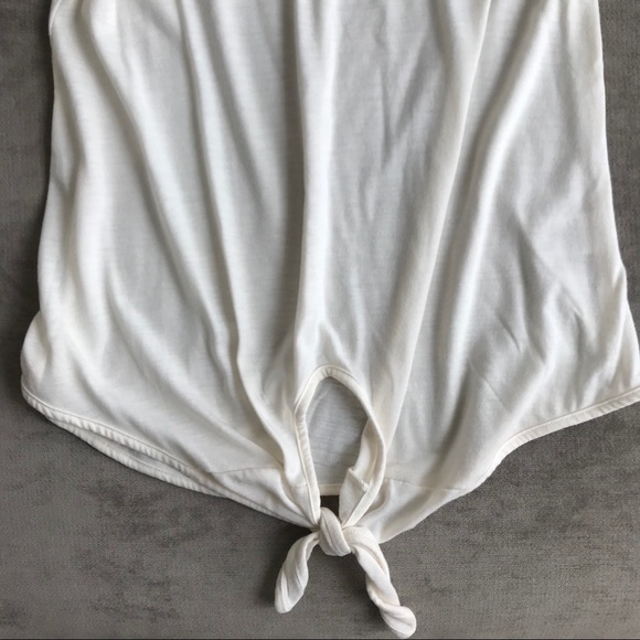 Cream Tank Top w/ Tie & Details - Picture 4 of 7